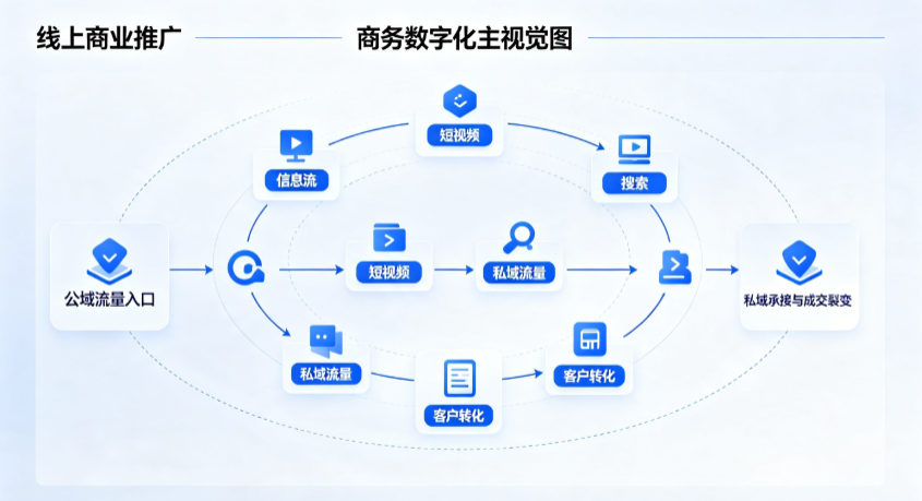 葫芦岛线上商业推广怎么做？全域流量闭环搭建与低成本转化实战指南